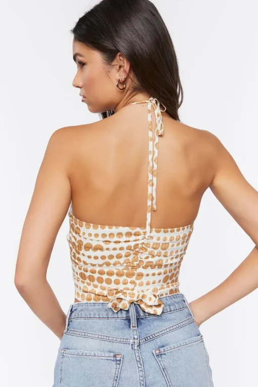 Polka Dot Halter Crop Top
