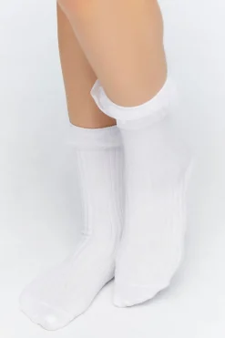Polka Dot Lace-Trim Crew Socks