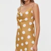 Polka Dot Print Satin Mini Dress