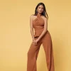 Poplin Halter Wide-Leg Jumpsuit