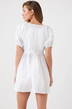 Puff-Sleeve Babydoll Mini Dress