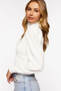 Puff-Sleeve Turtleneck Sweater