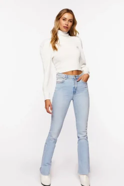 Puff-Sleeve Turtleneck Sweater
