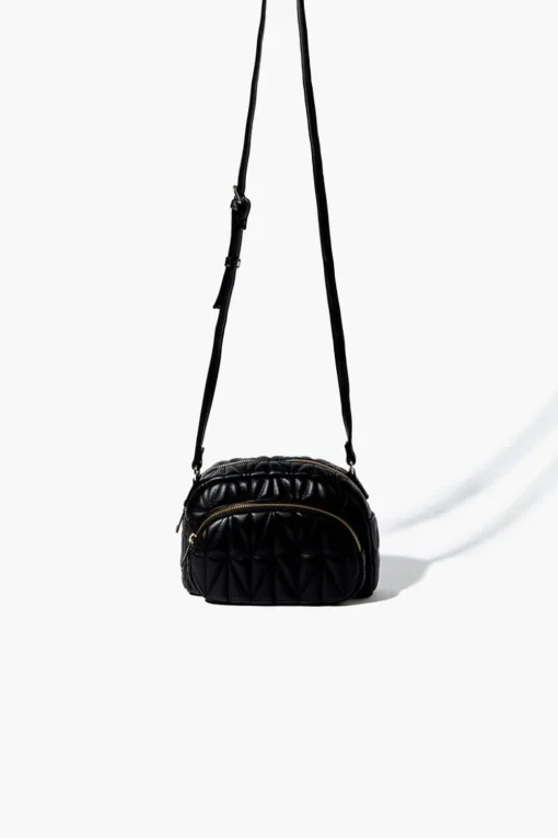 Quilted Faux Leather Crossbody Bag