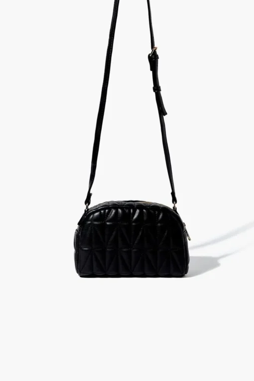 Quilted Faux Leather Crossbody Bag