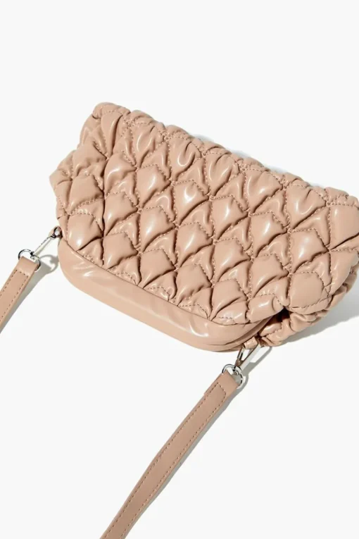 Quilted Faux Leather Crossbody Bag