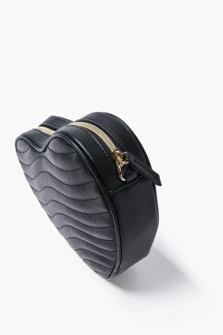 Quilted Heart-Shaped Crossbody Bag