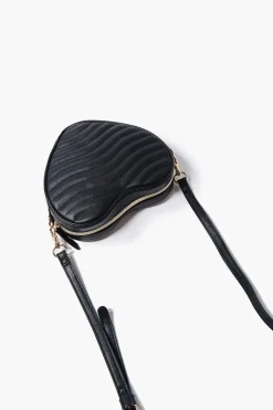 Quilted Heart-Shaped Crossbody Bag