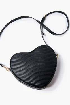 Quilted Heart-Shaped Crossbody Bag