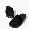 Quilted Open-Toe Slides