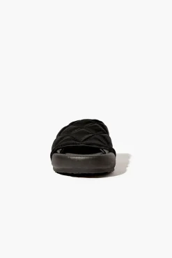Quilted Open-Toe Slides