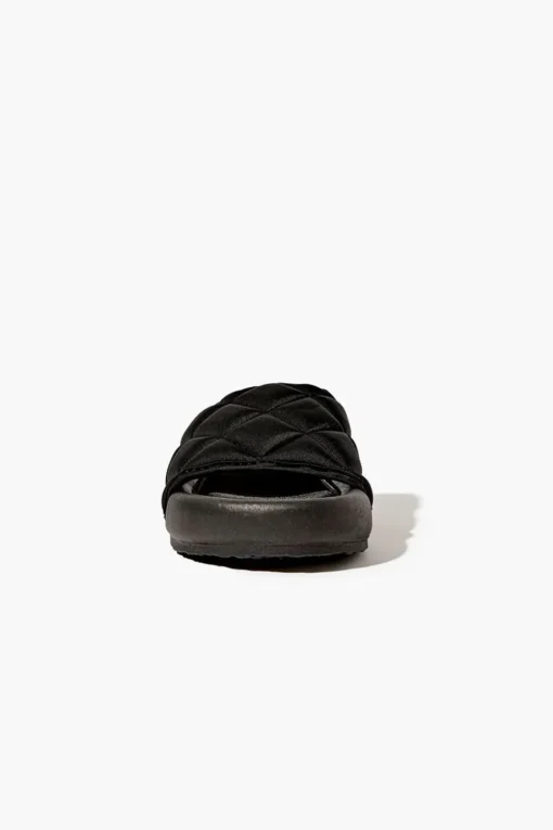 Quilted Open-Toe Slides