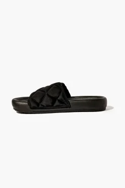 Quilted Open-Toe Slides