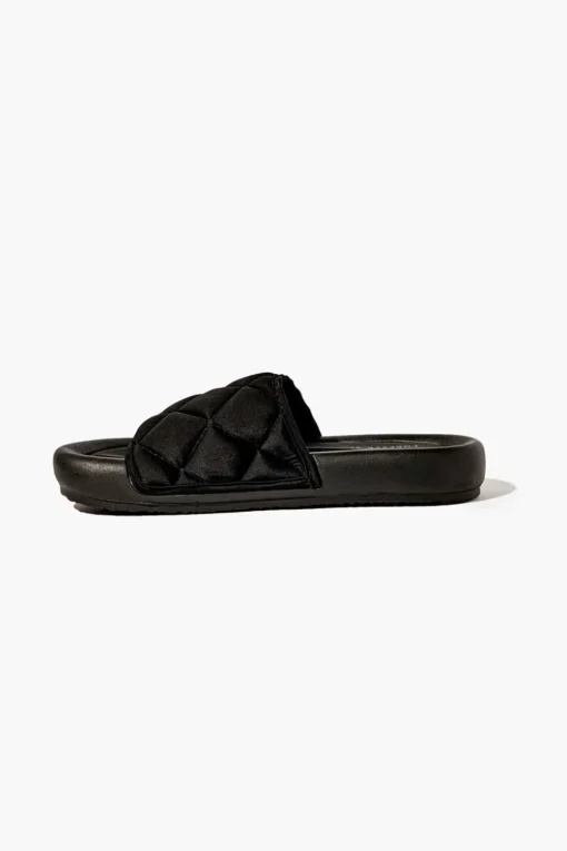 Quilted Open-Toe Slides