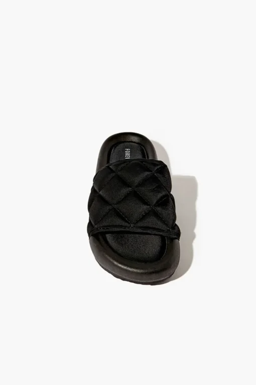 Quilted Open-Toe Slides