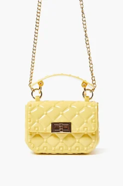 Quilted Vinyl Chain Crossbody Bag