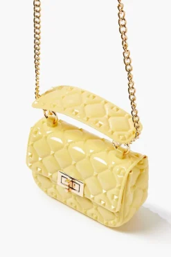 Quilted Vinyl Chain Crossbody Bag