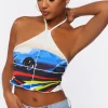 Race Car Graphic Halter Top