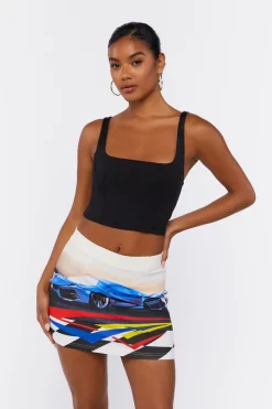 Race Car Graphic Mini Skirt