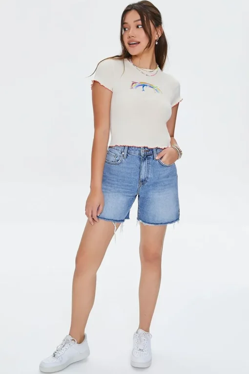 Rainbow Dolphin Graphic Tee