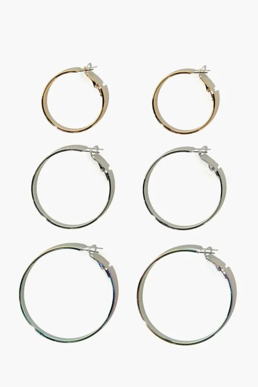 Rainbow Hoop Earring Set