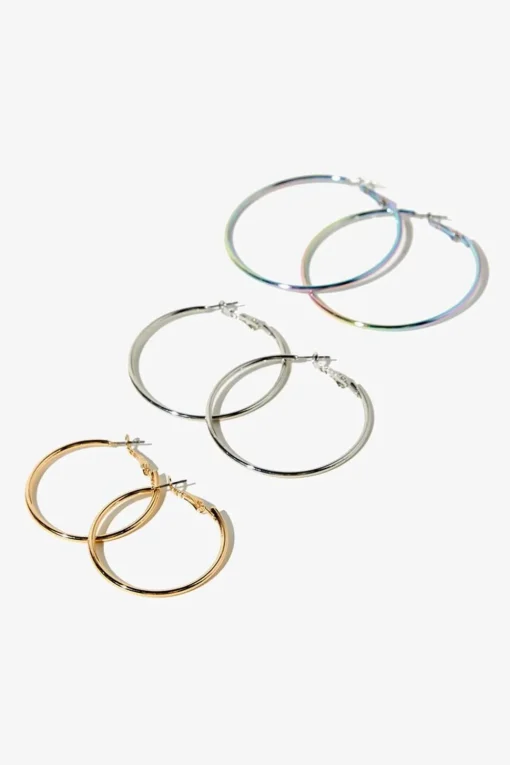 Rainbow Hoop Earring Set