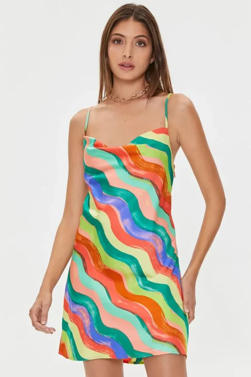 Rainbow Striped Mini Dress