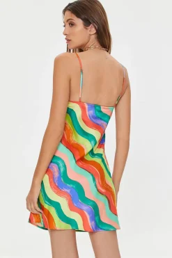 Rainbow Striped Mini Dress