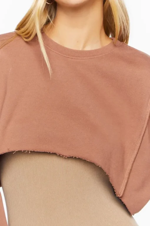 Raw-Cut Cropped Pullover