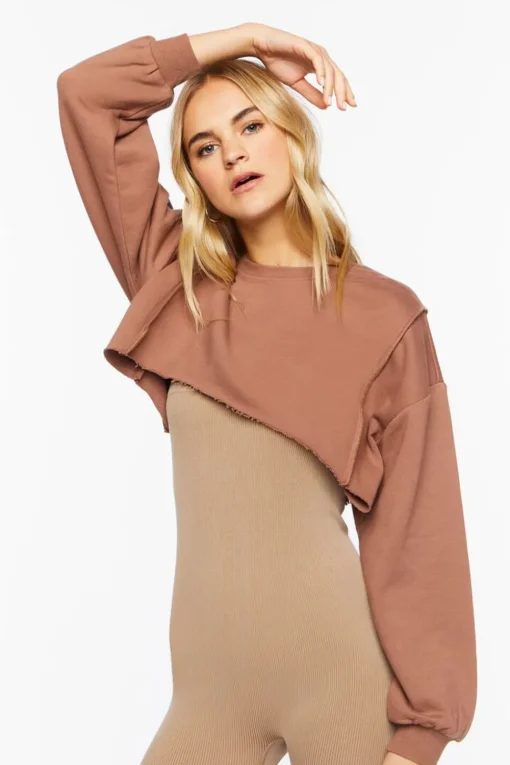 Raw-Cut Cropped Pullover