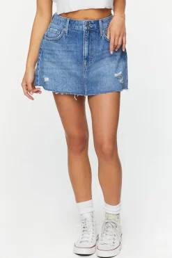 Recycled Cotton Distressedmini Skirt
