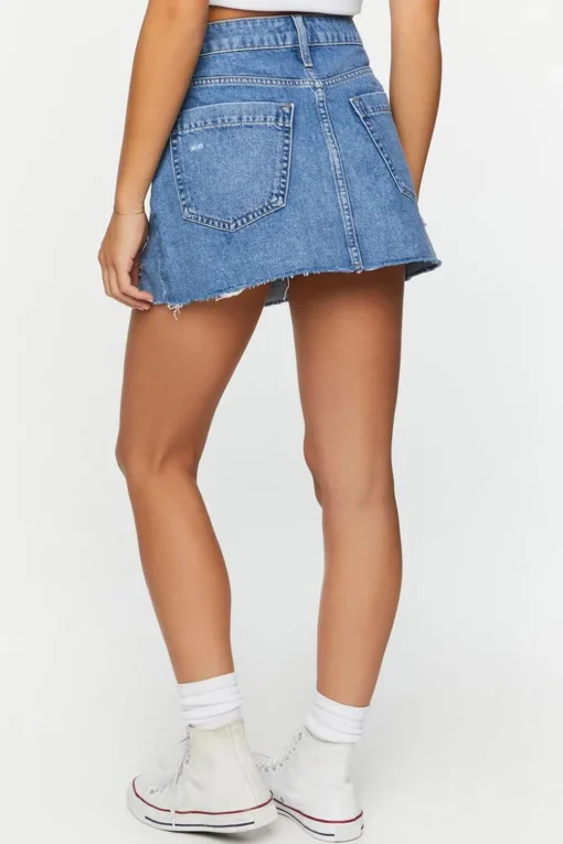 Recycled Cotton Distressedmini Skirt