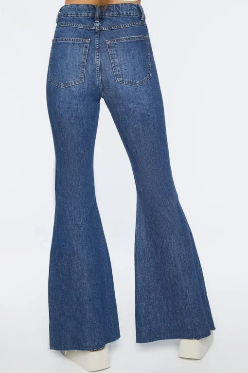 Recycled Cotton Embroidered Floral Flare Jeans
