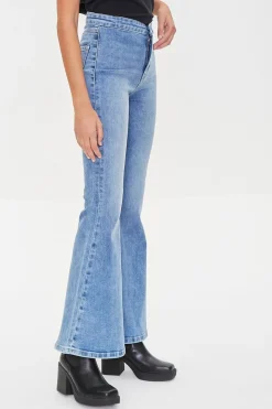 Recycled Cotton Faded Flare Jeans