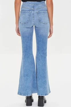 Recycled Cotton Faded Flare Jeans