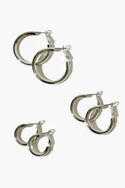 Recycled Metal Hoop Earring Set