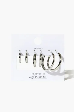 Recycled Metal Hoop Earring Set