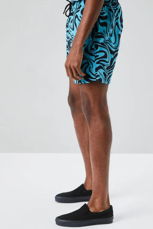Recycled Nylon Marble Swim Trunks
