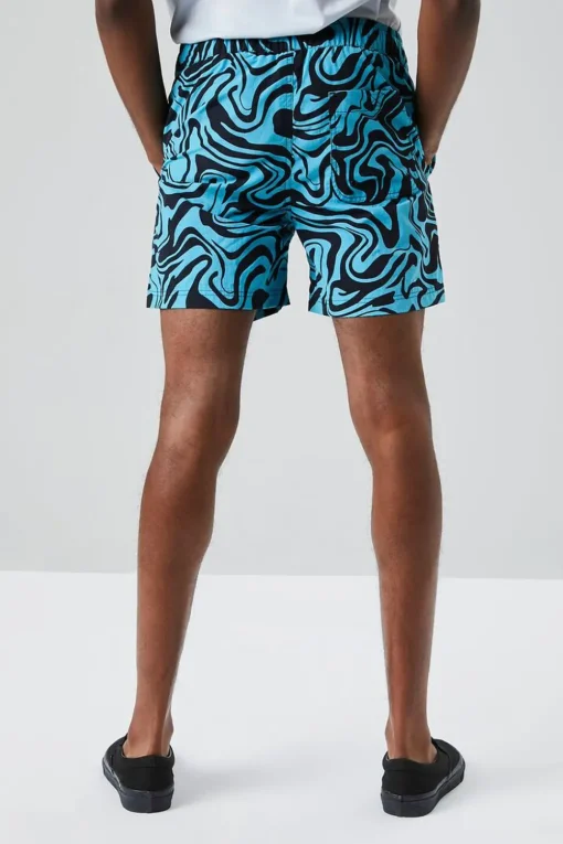 Recycled Nylon Marble Swim Trunks