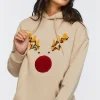 Reindeer Embroidered Graphic Hoodie