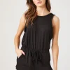 Relaxed Drawstring Tank Romper