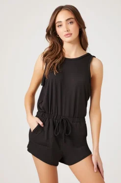 Relaxed Drawstring Tank Romper