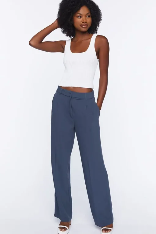 Relaxed High-Rise Crepe Pants