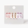 Resin Open-End Hoop Earring Set