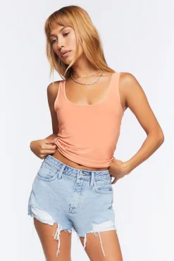 Retro Frayed Distressed Denim Shorts