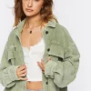 Reverse Fleece Cropped Shacket
