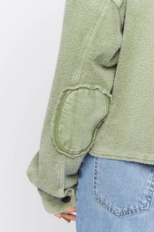 Reverse Fleece Cropped Shacket