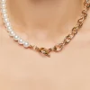 Reworked Faux Pearl Toggle Necklace