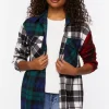 Reworked Mixed Plaid Flannel Shirt