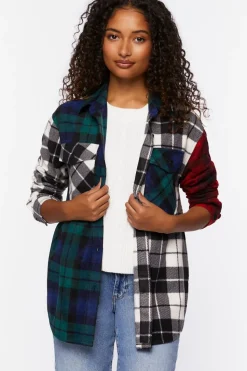 Reworked Mixed Plaid Flannel Shirt